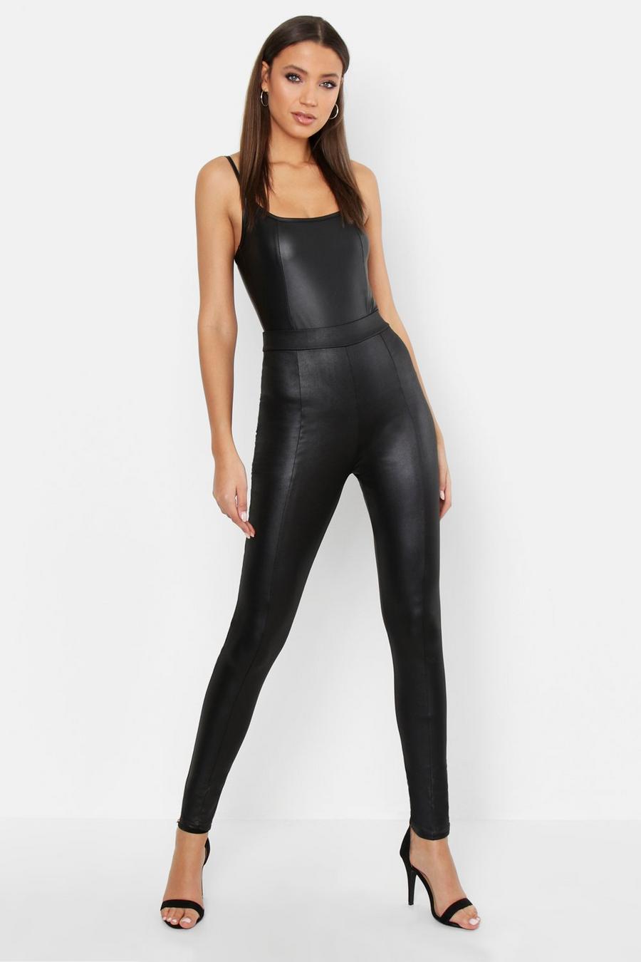 Tall Leather Look Front Seam Leggings image number 1