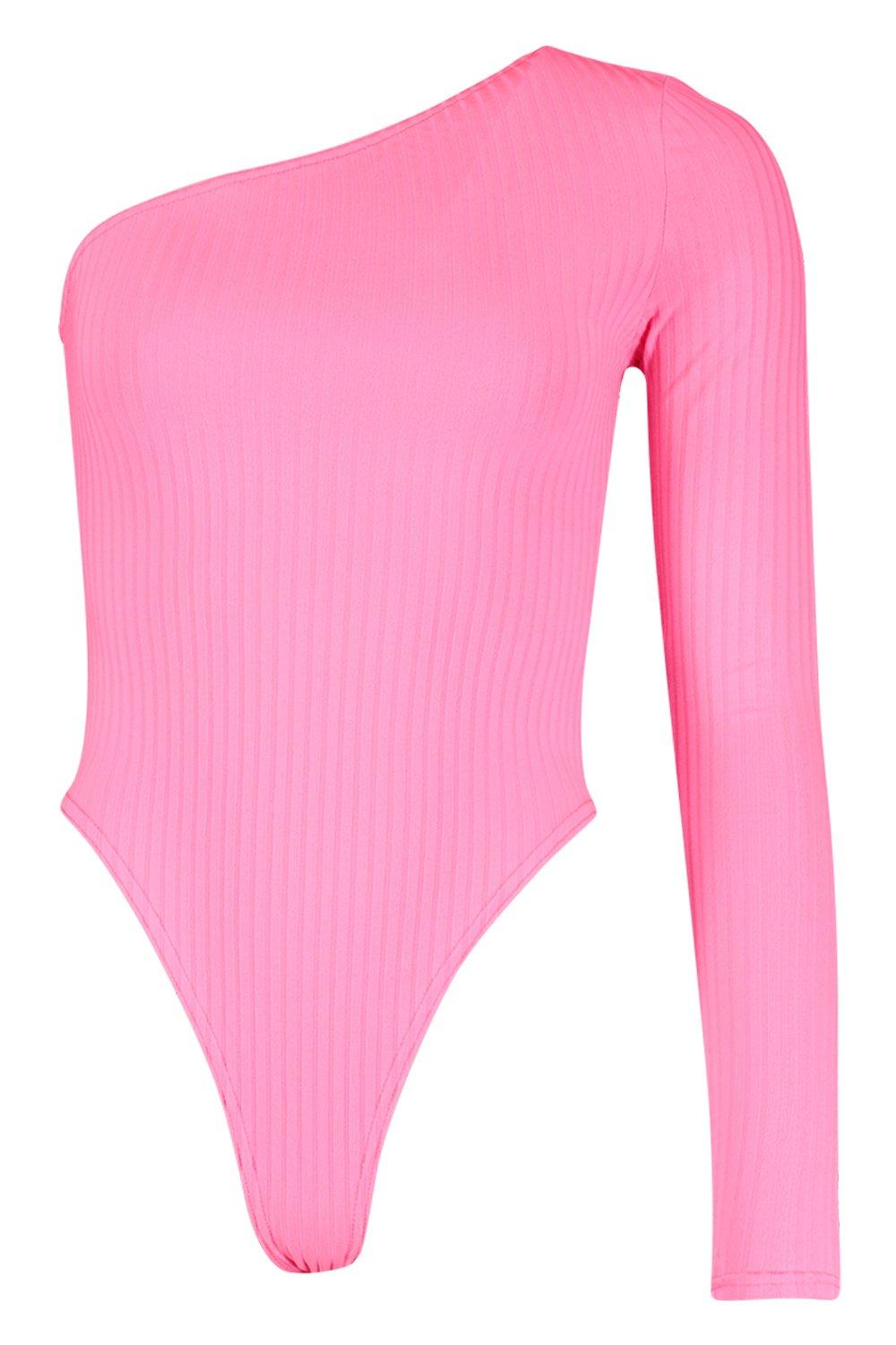 Tall Neon Rib One Shoulder Bodysuit #AFF, , #Aff, #AFFILIATE