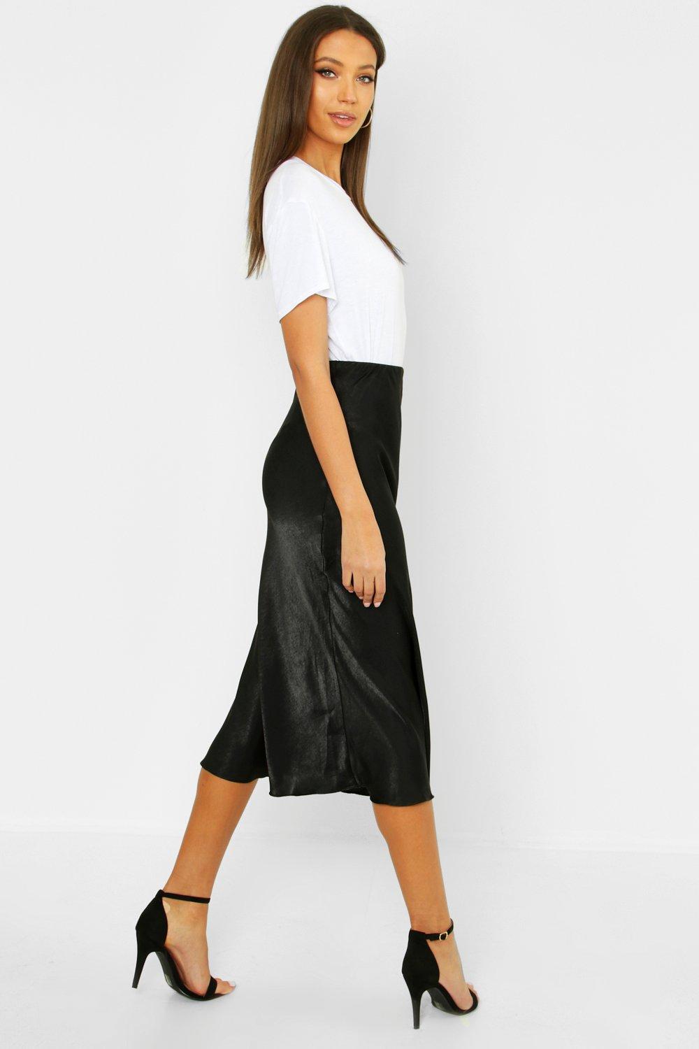 mid length satin skirts tall