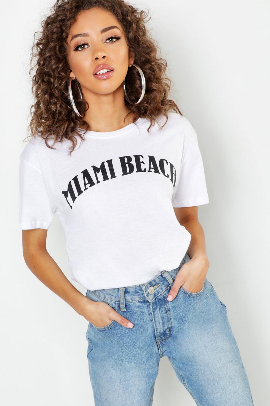 Tall T-shirt con scritta “Miami Beach” image number 1