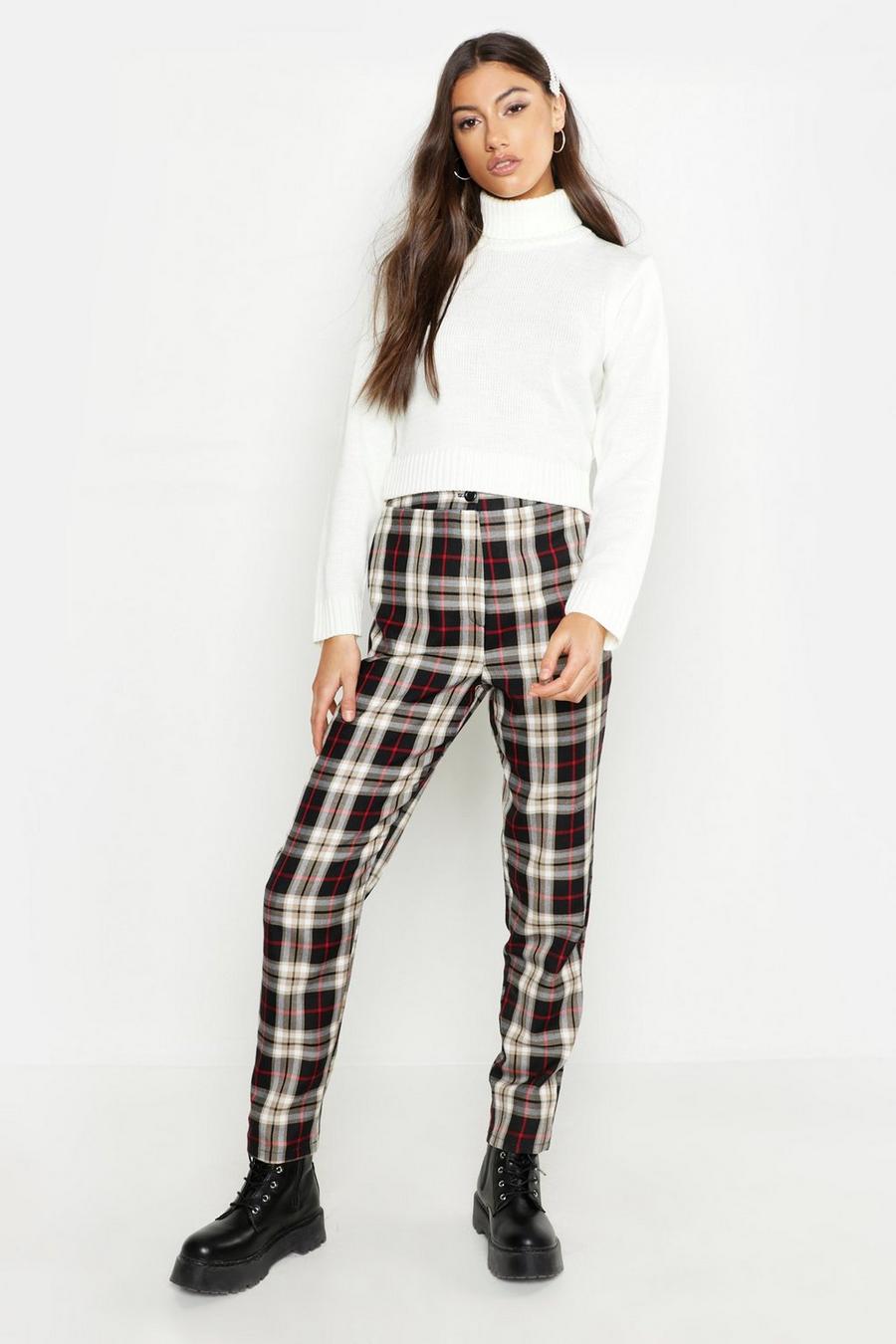 Tall Plaid Tapered Pants image number 1