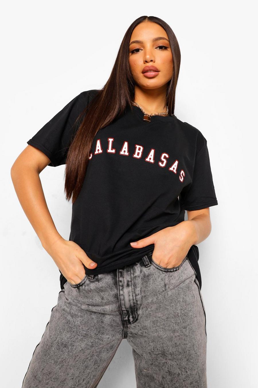 Black Tall Calabasas Slogan T-Shirt