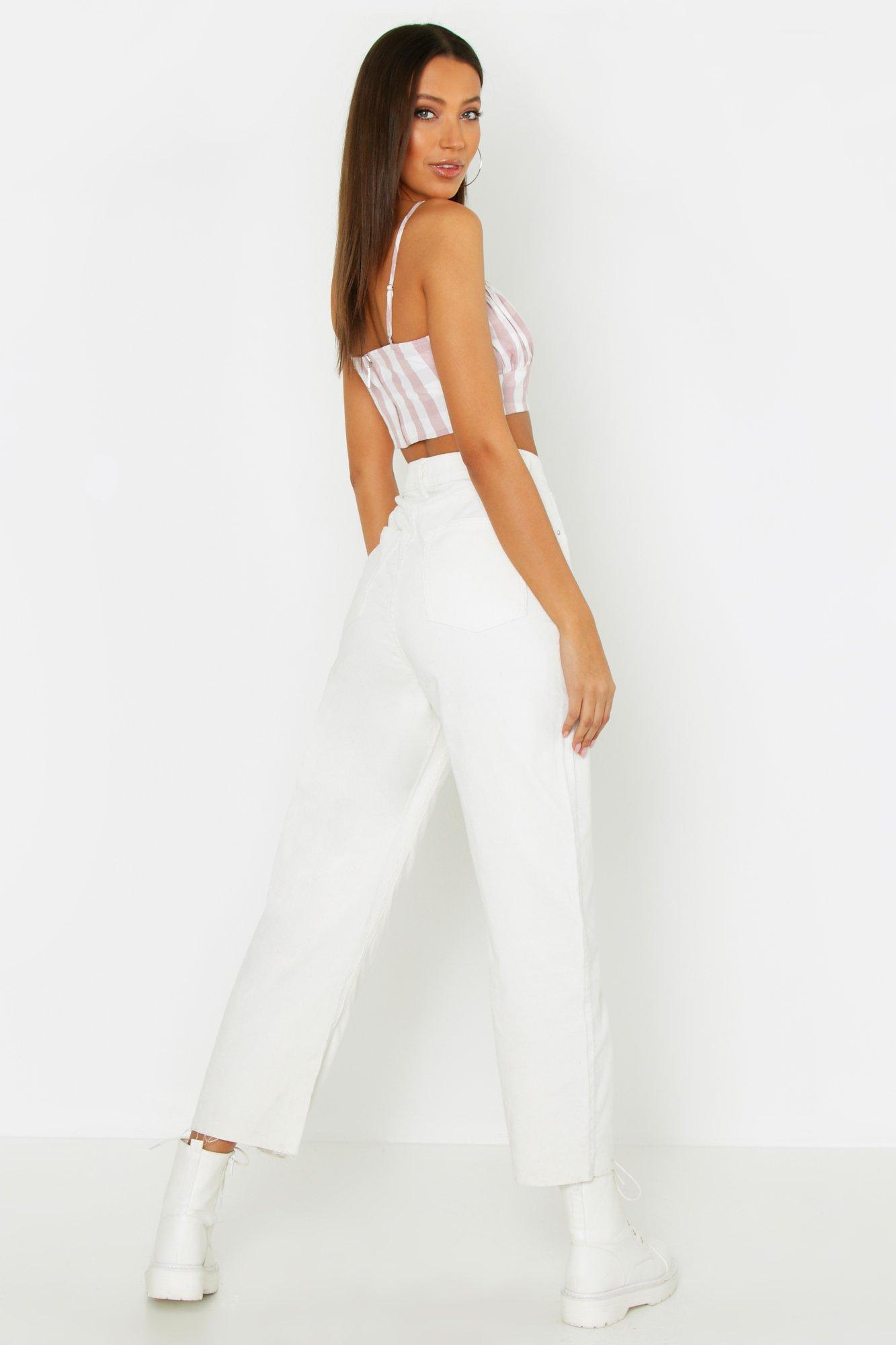 ecru slim wide leg jeans