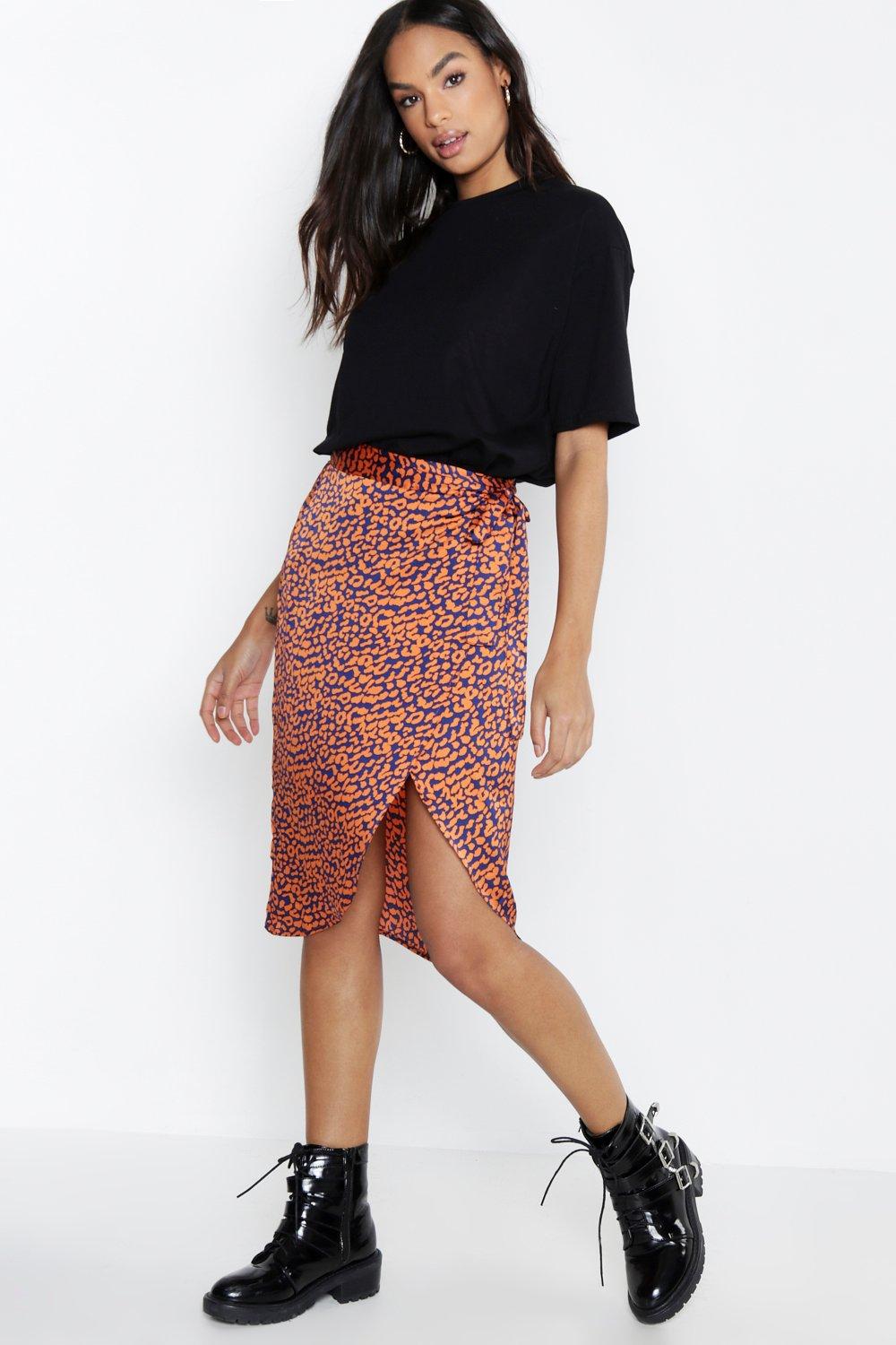 Animal print outlet skirt boohoo