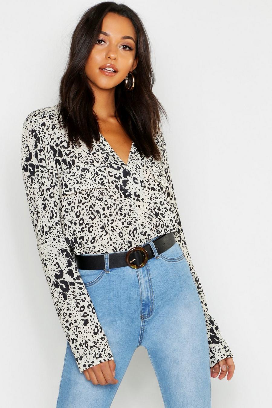 Stone Tall Leopard Print Utility Shirt image number 1