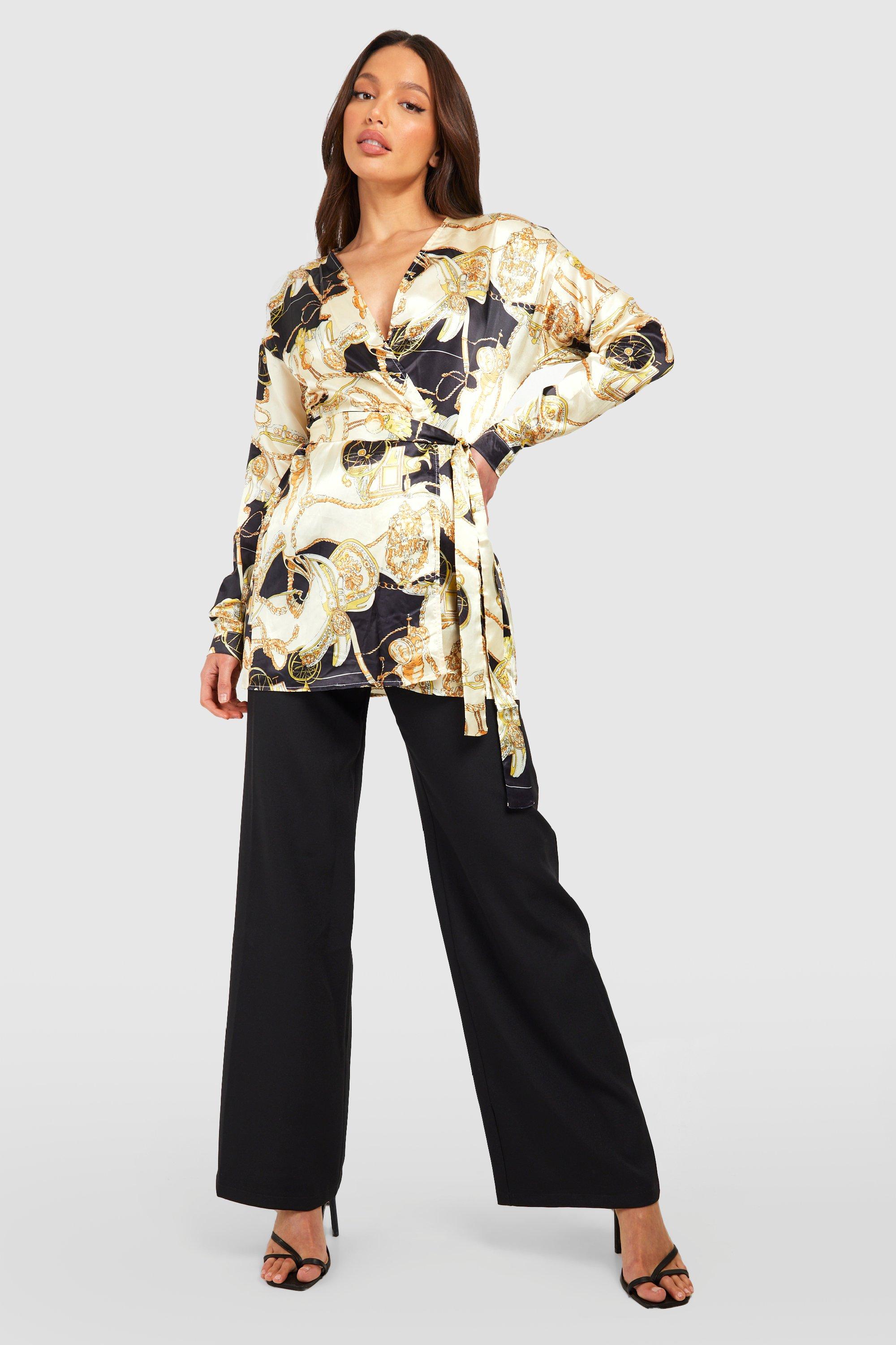 Off-White Silk Shirt with Graphic Print