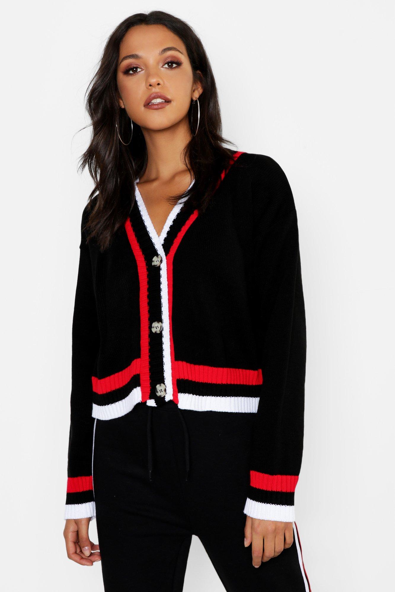 horn button crop cardigan