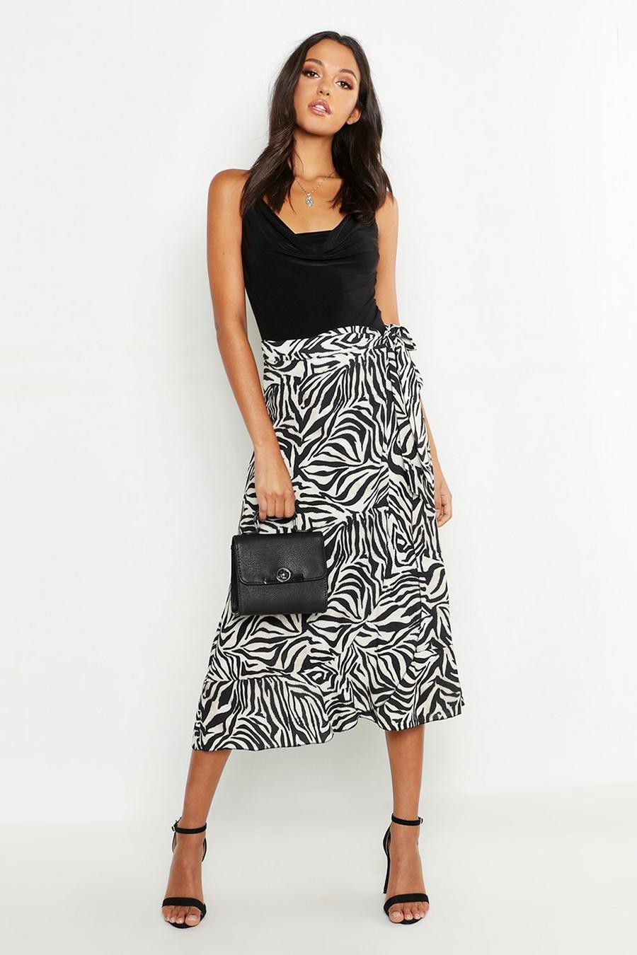 Tall Zebra Print Wrap Skirt image number 1