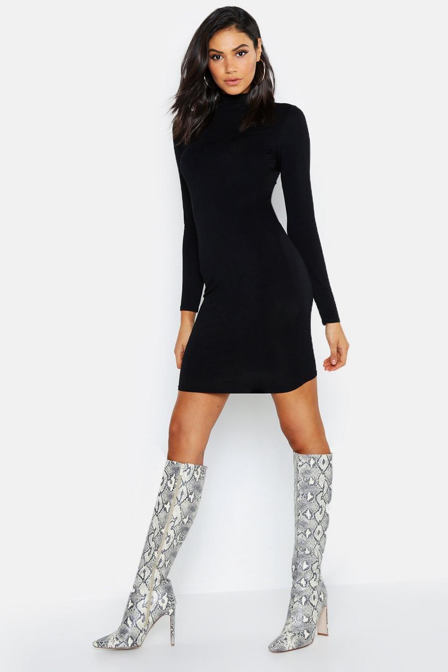 Tall High Neck Basic Bodycon Dress image number 1