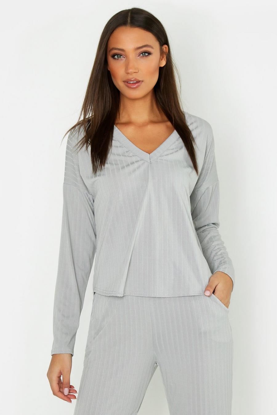 Tall V Neck Soft Rib Sweater image number 1