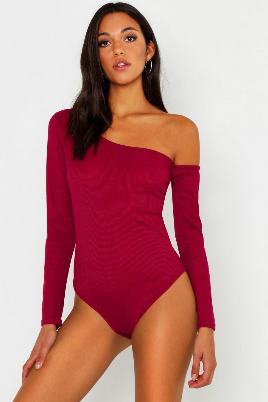 Berry Tall - Ribbad one shoulder-body image number 1