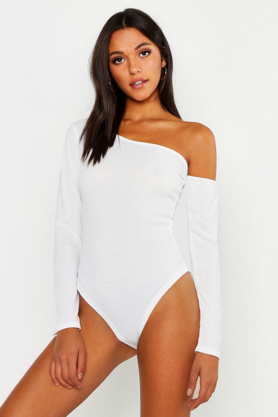 Ivory Tall - Ribbad one shoulder-body image number 1