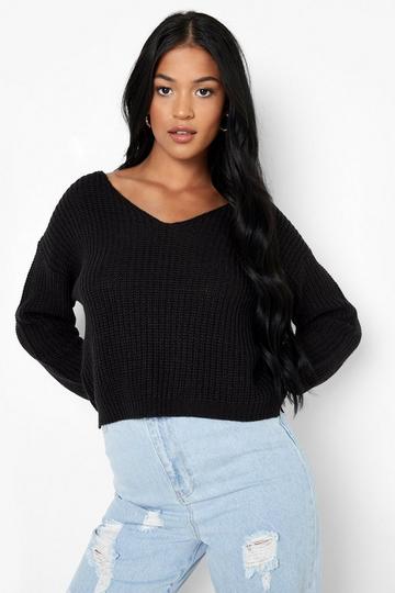 Tall Basic V Neck Sweater black