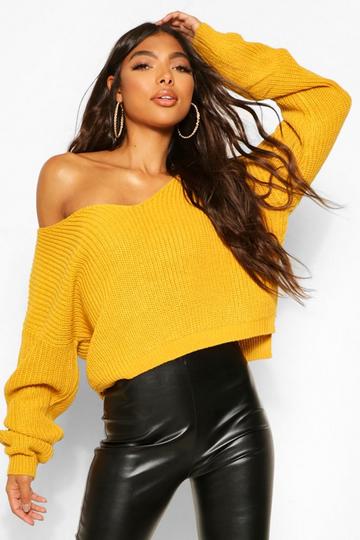 Mustard Yellow Tall Basic V Neck Sweater
