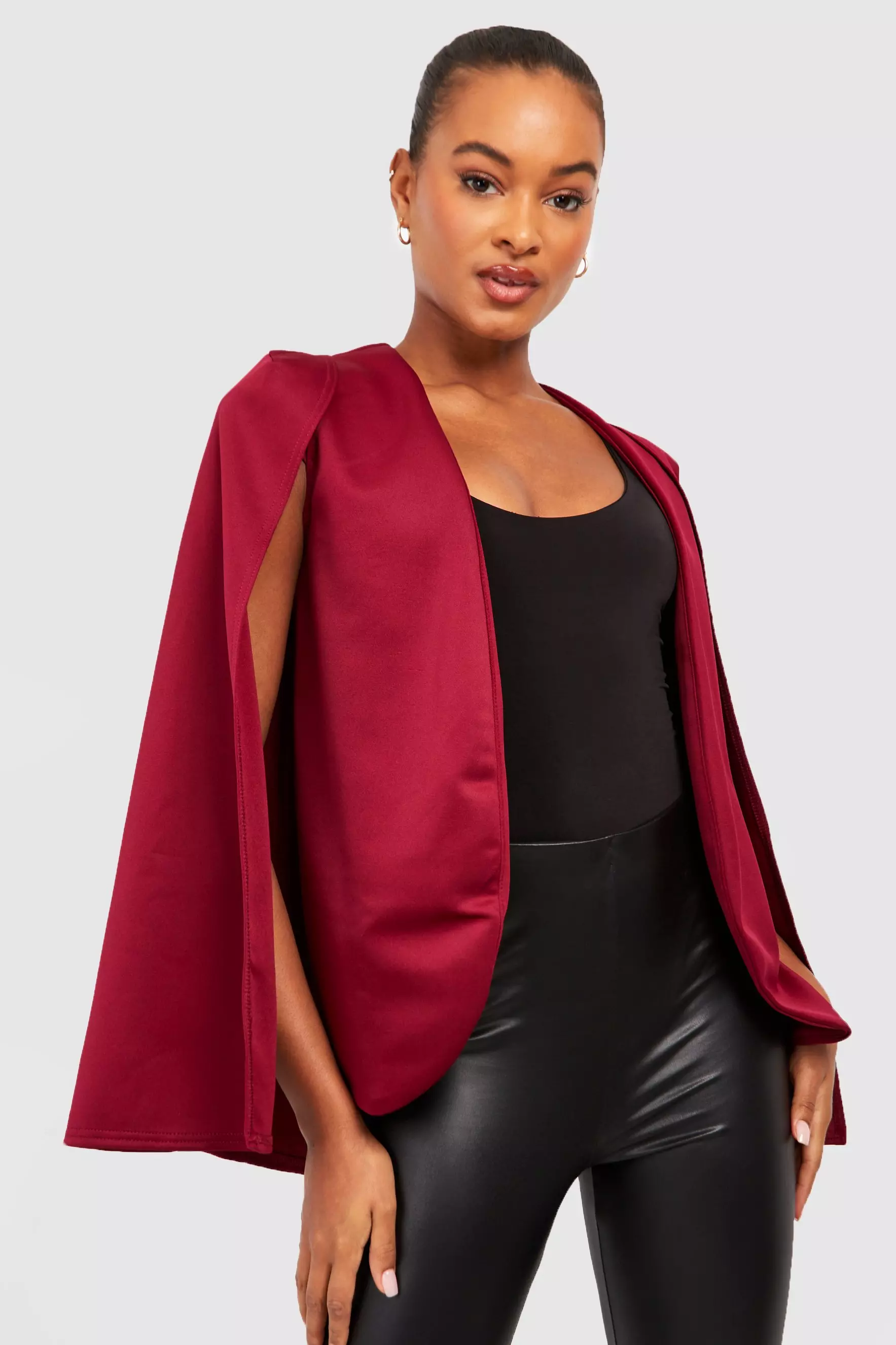 Long cape blazer hotsell