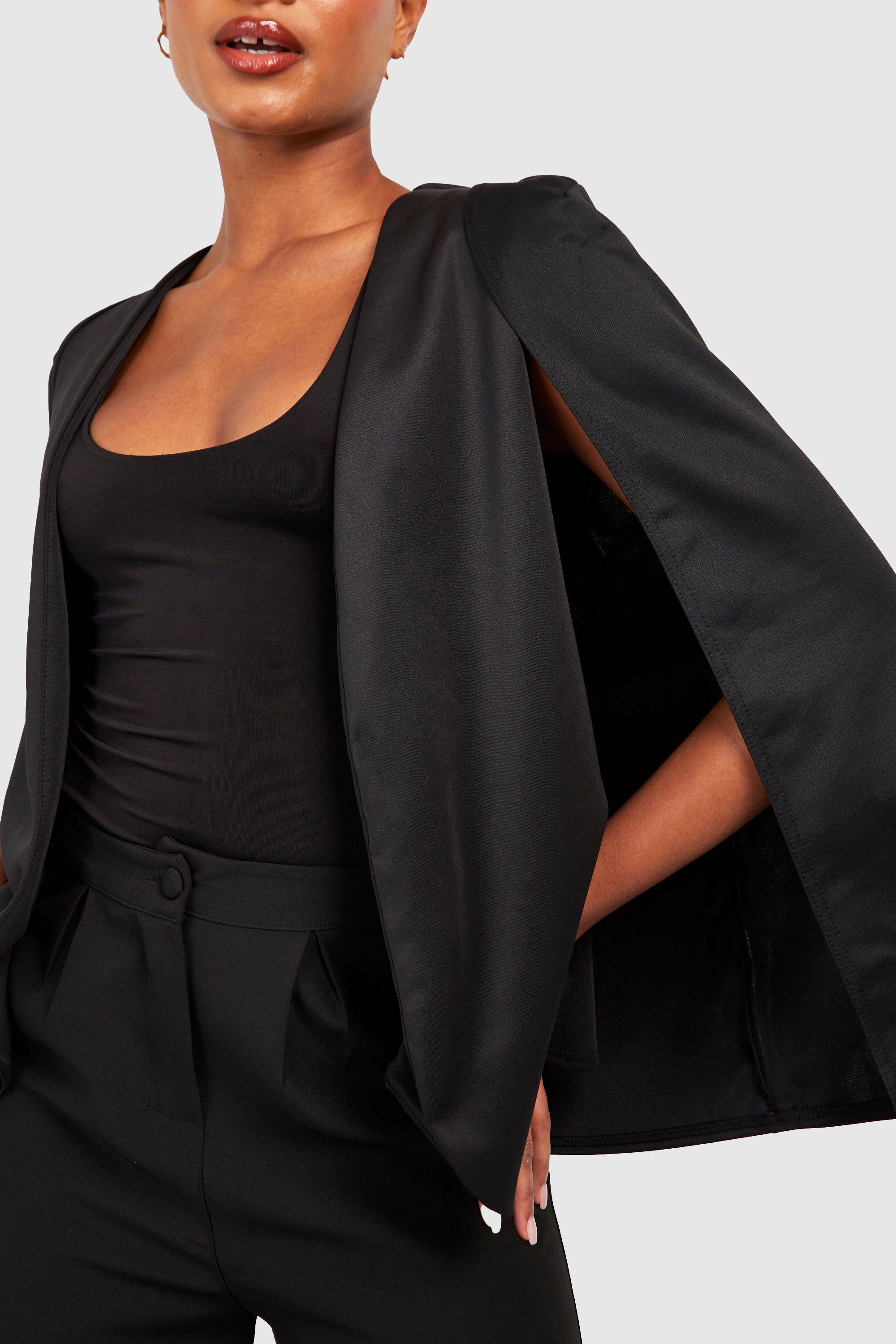 Womens black outlet cape blazer