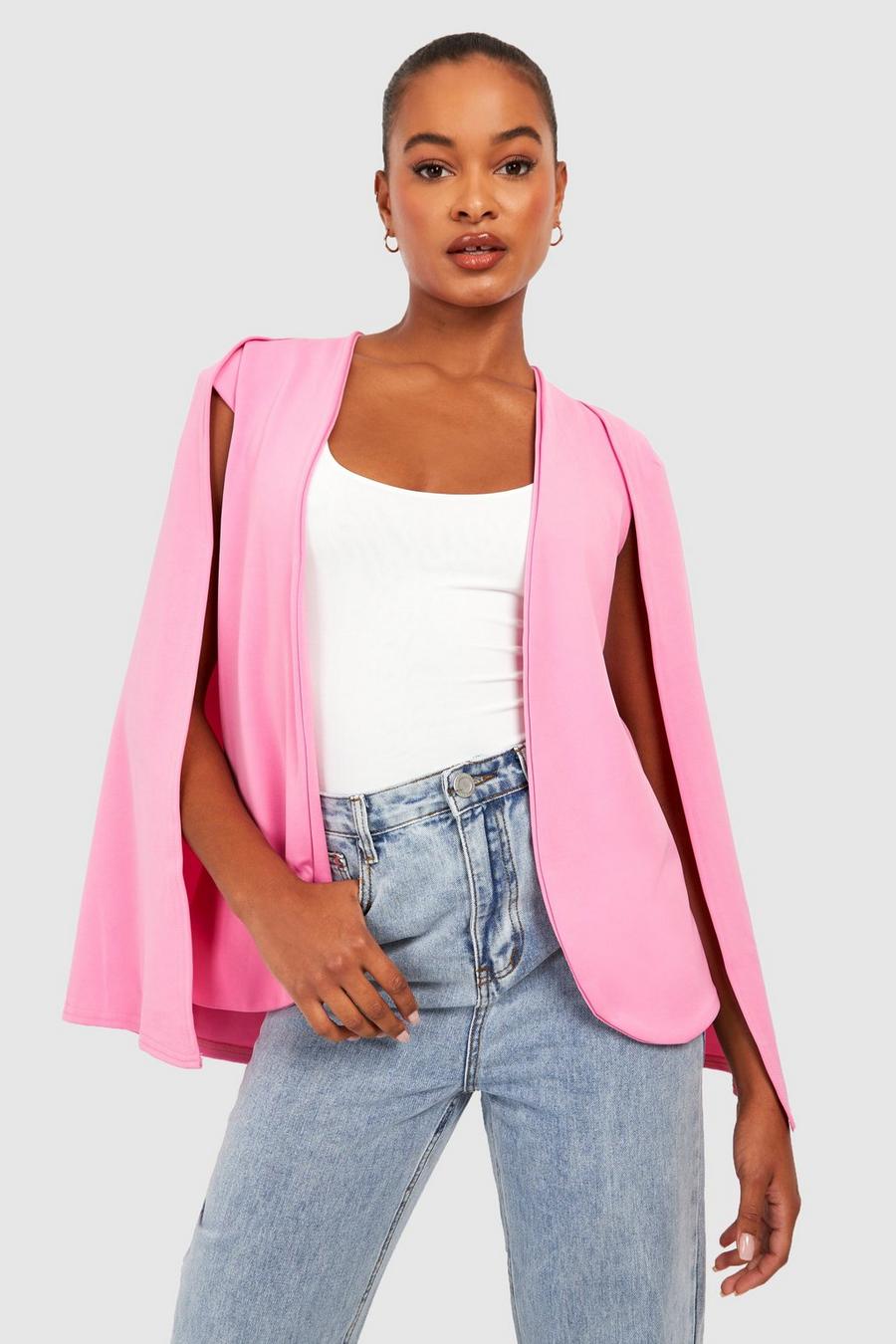 Hot pink Tall Cape Blazer image number 1