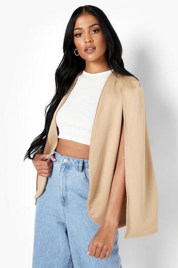 Stone Beige Tall Cape Blazer