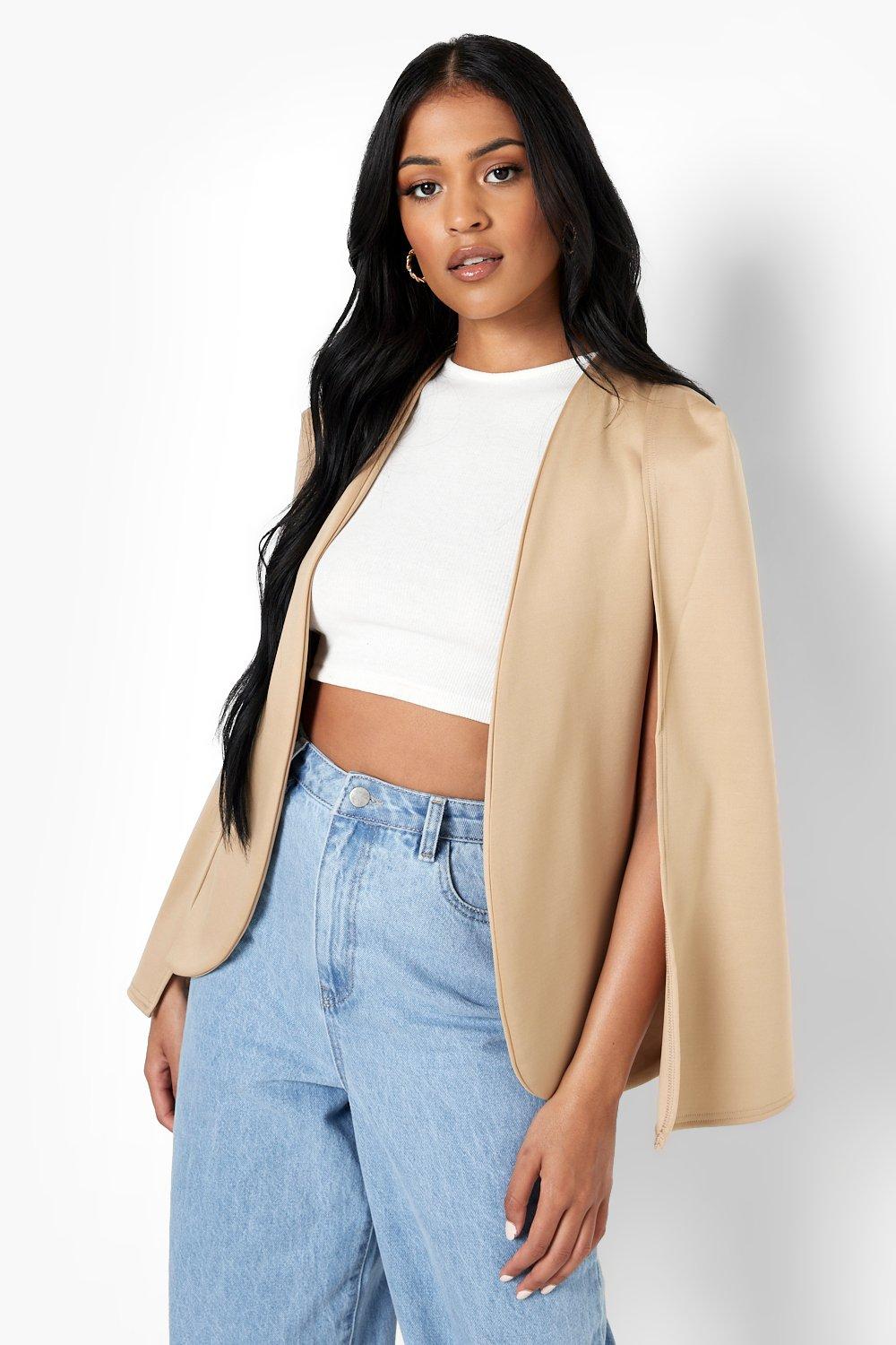 Denim cape blazer sale