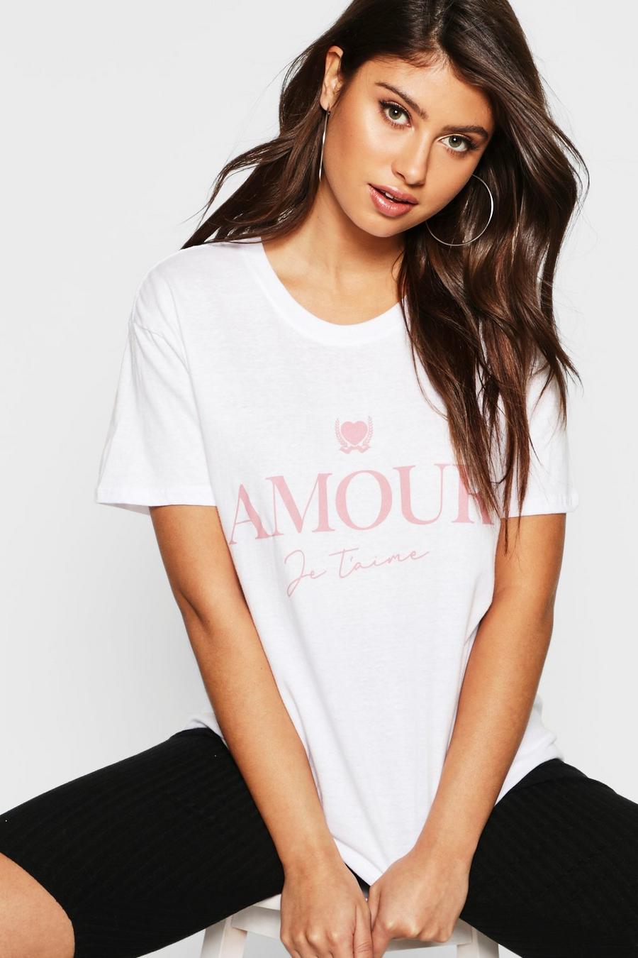 Tall T-Shirt mit Amour Slogan image number 1