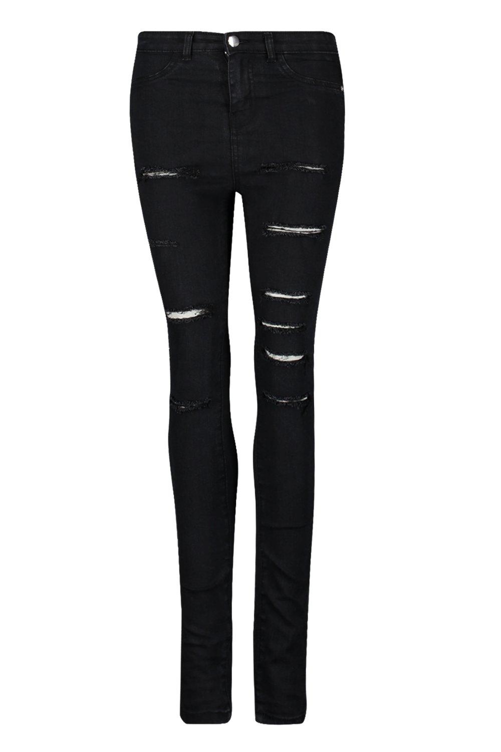 black slash ripped jeans