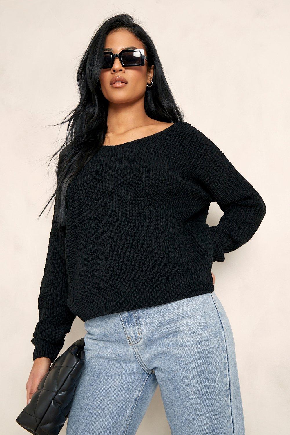 Plus size 2024 twisted back sweater