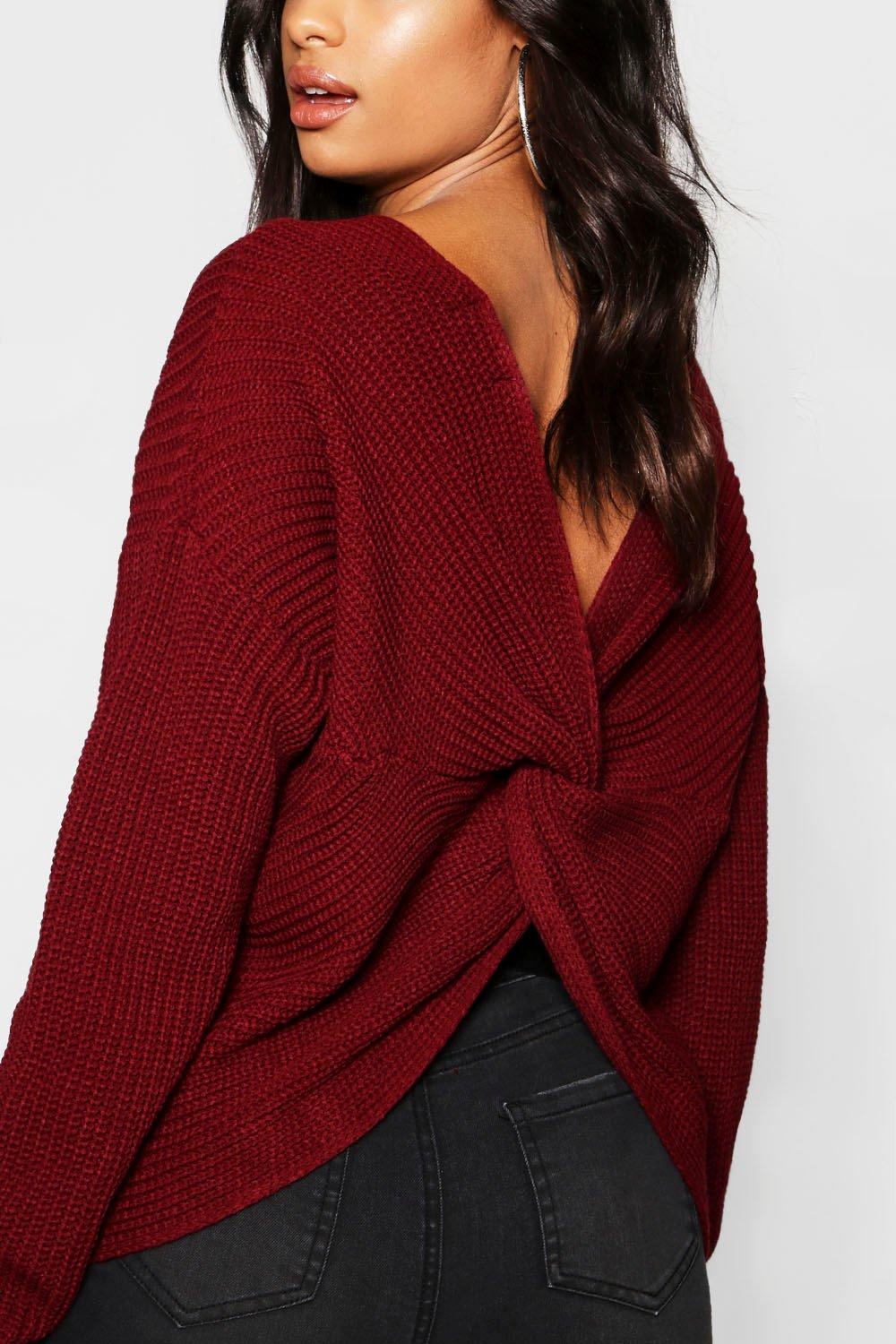 Twist knot hot sale back sweater