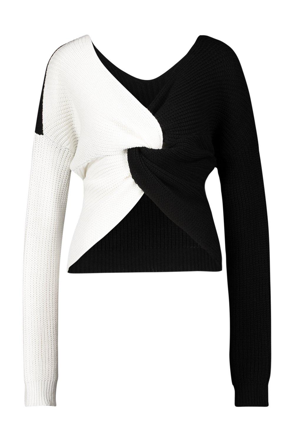 White twist front jumper sales