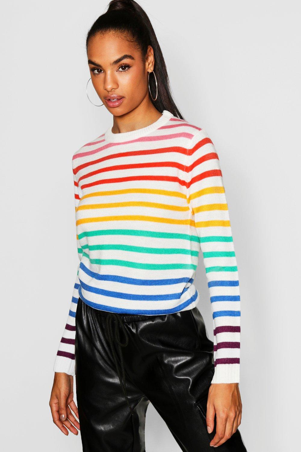 boohoo rainbow jumper