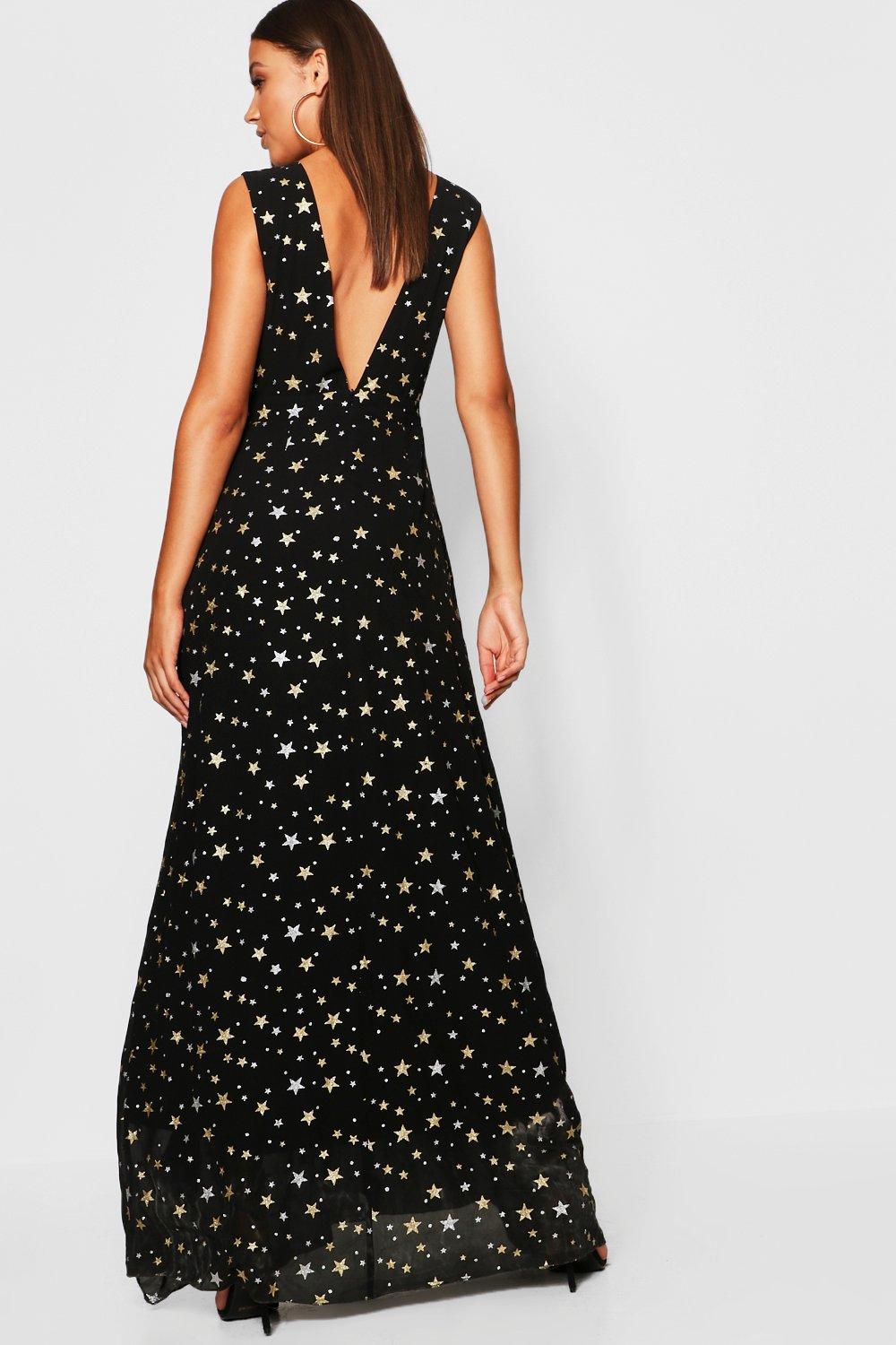 black star maxi dress