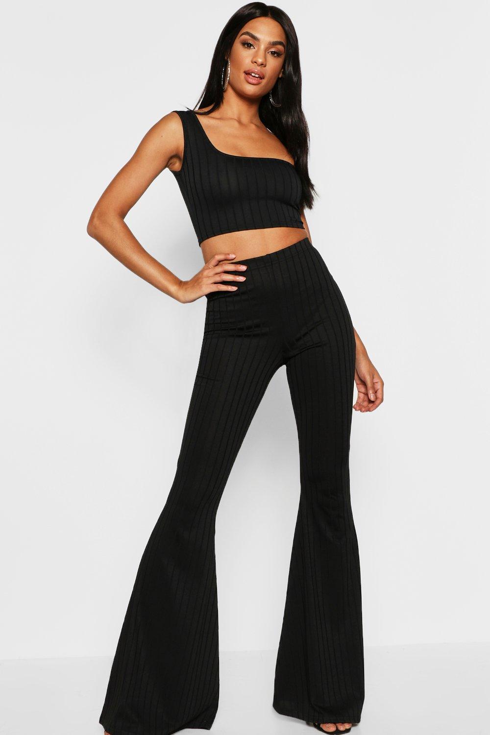 black skinny flares