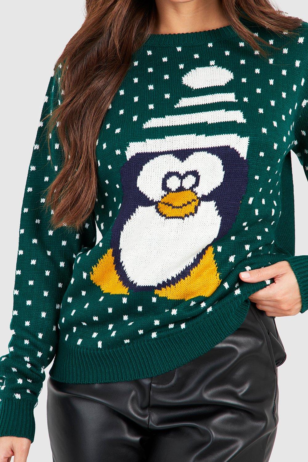 Womens penguin christmas clearance jumper