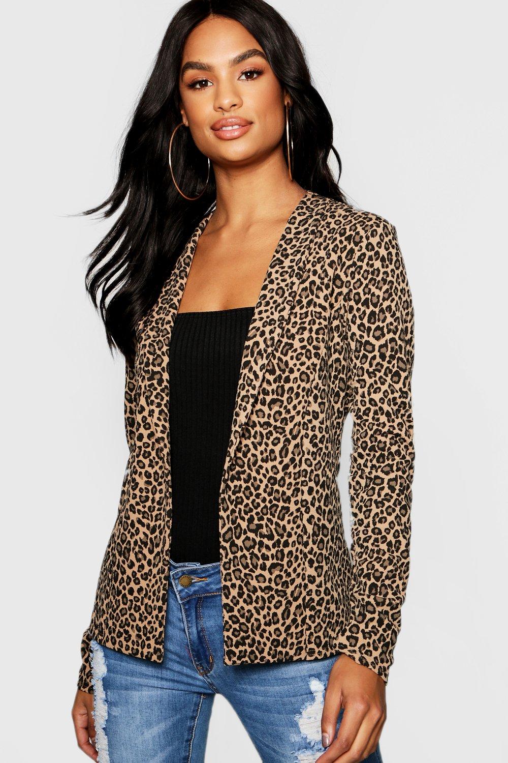 Tall Leopard Print Blazer | boohoo