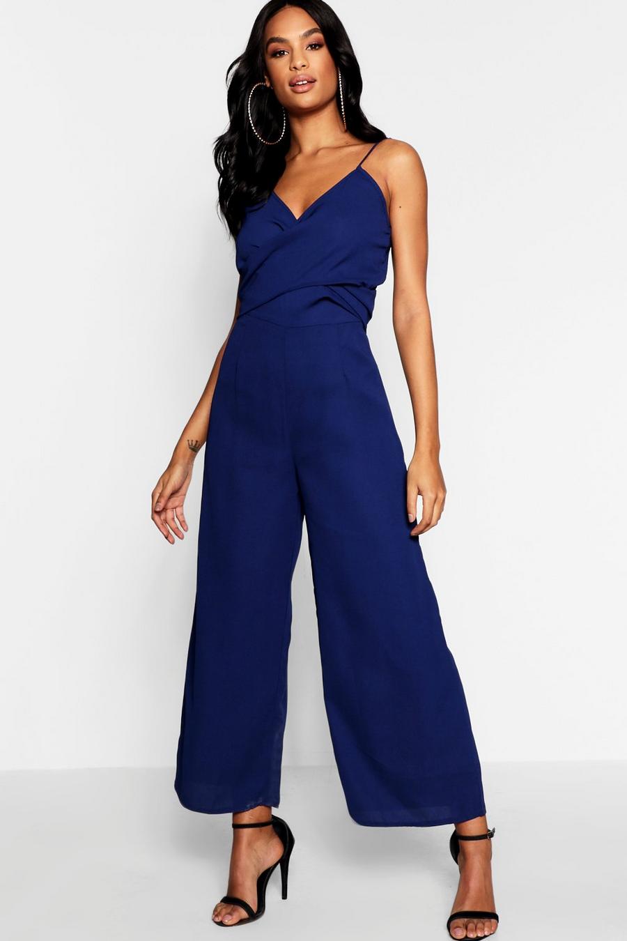 Navy Tall Gedraaide Culotte Jumpsuit image number 1