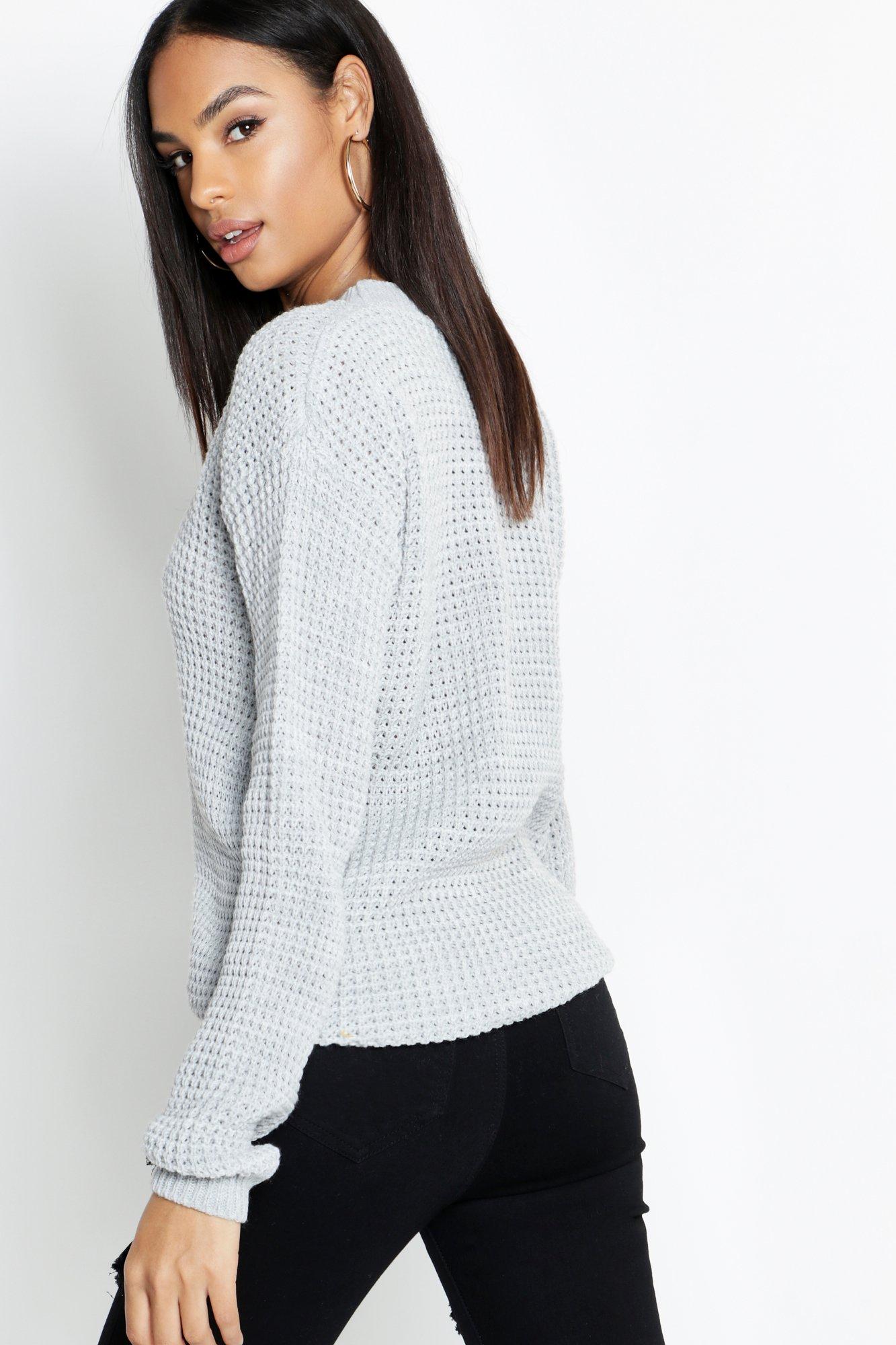 Black waffle outlet jumper