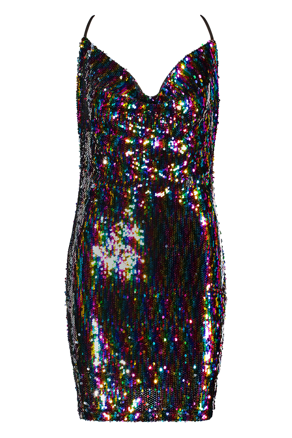 boohoo rainbow sequin dress
