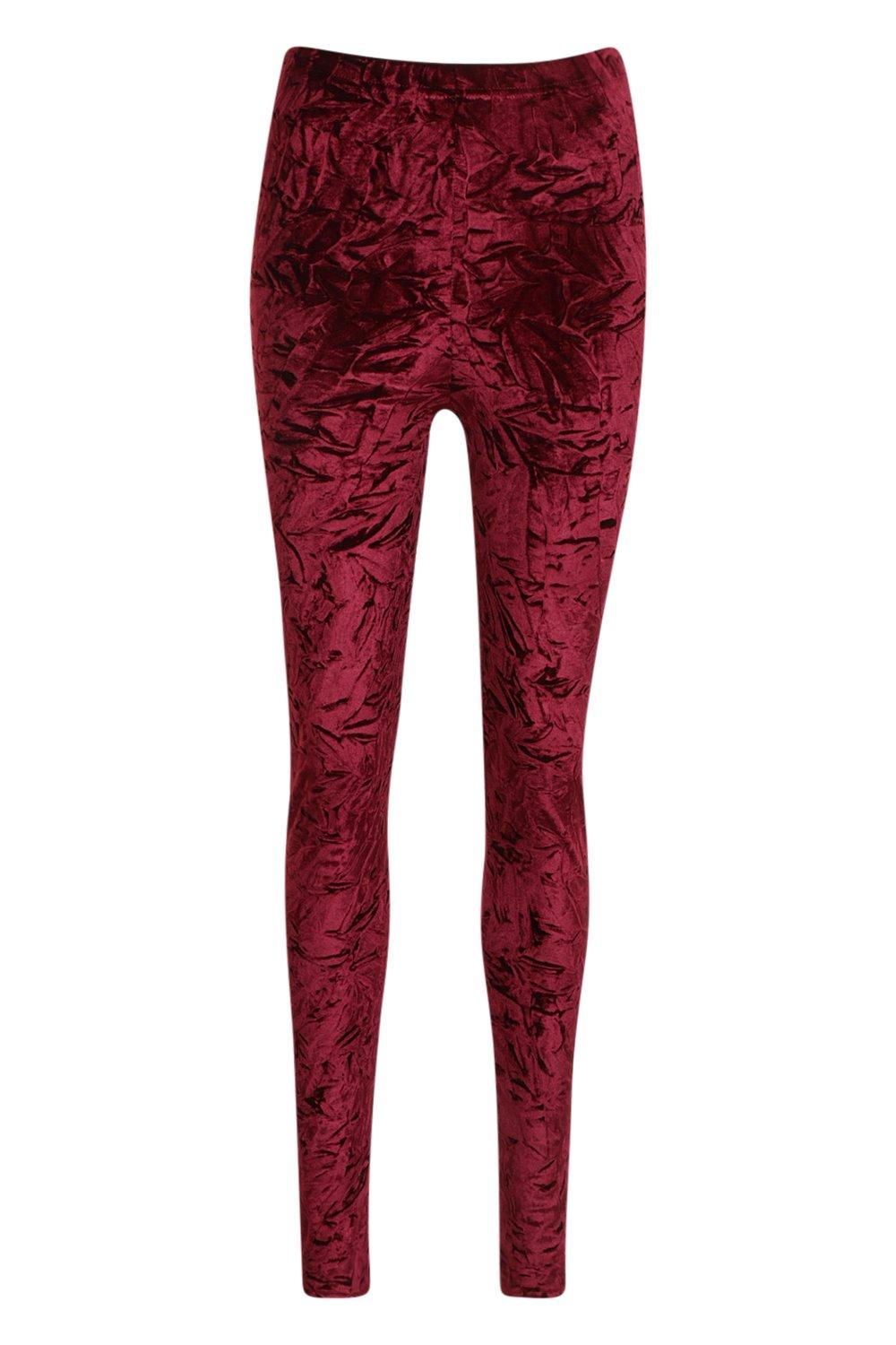 Burgundy crushed velvet leggings  Crushed velvet leggings, Velvet