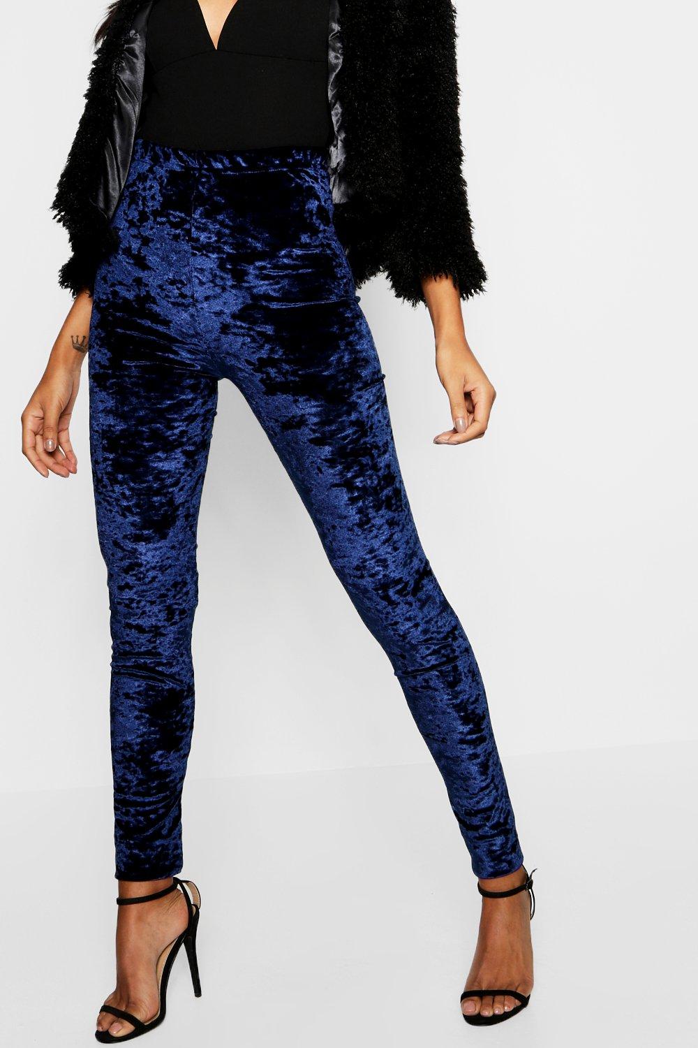 Navy velvet outlet leggings