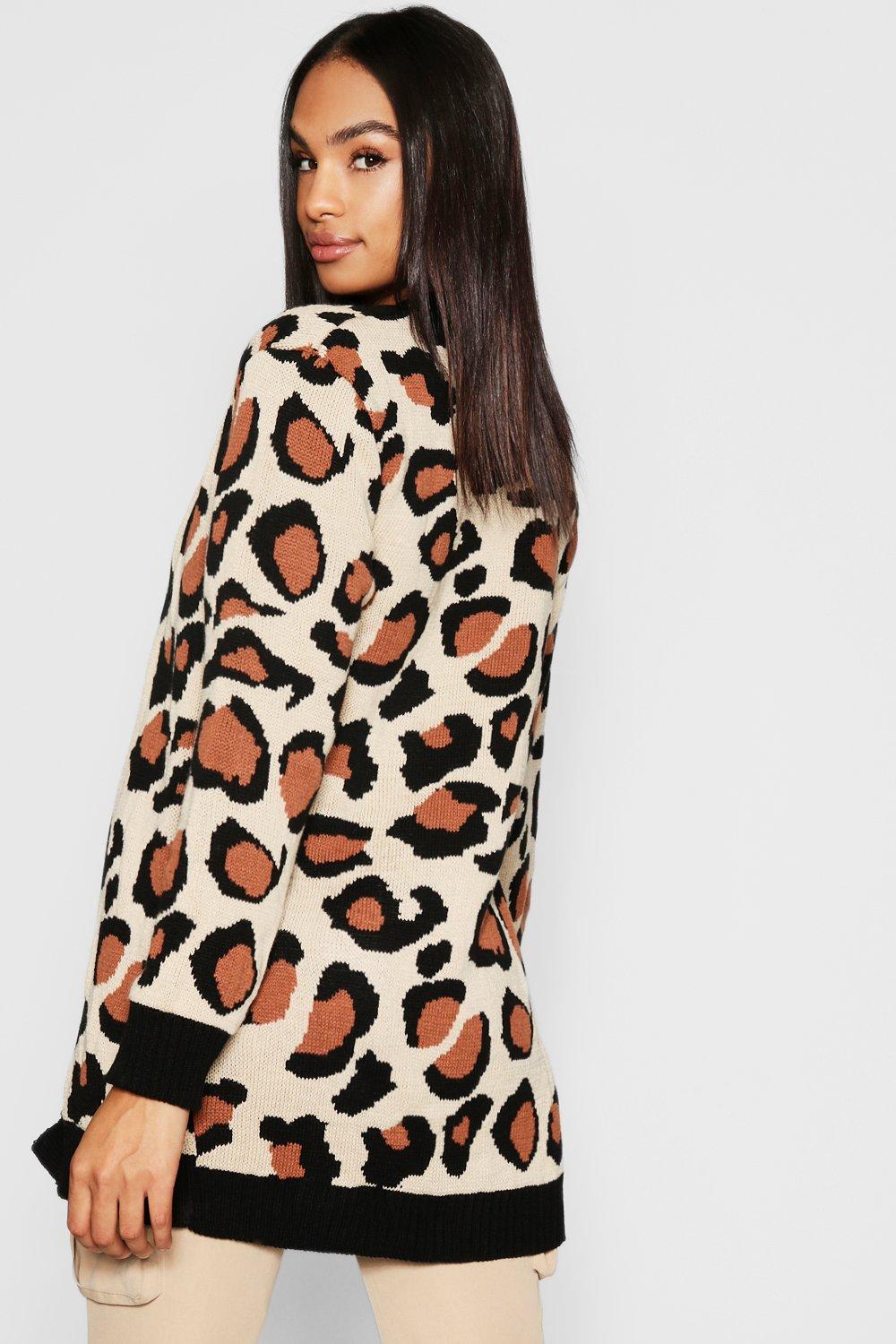 Boohoo leopard print outlet cardigan