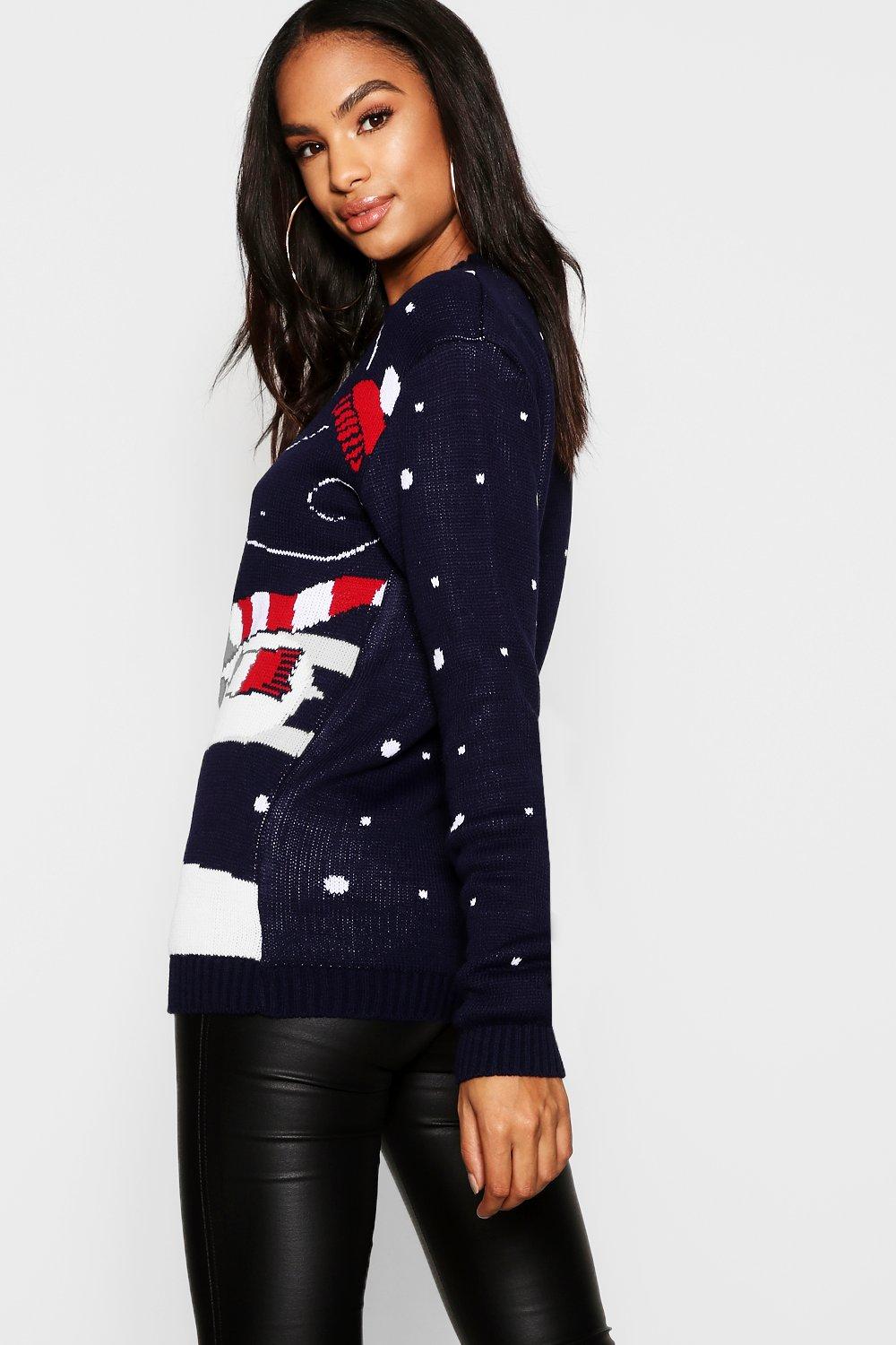 Tall Reindeer Christmas Jumper boohoo UK