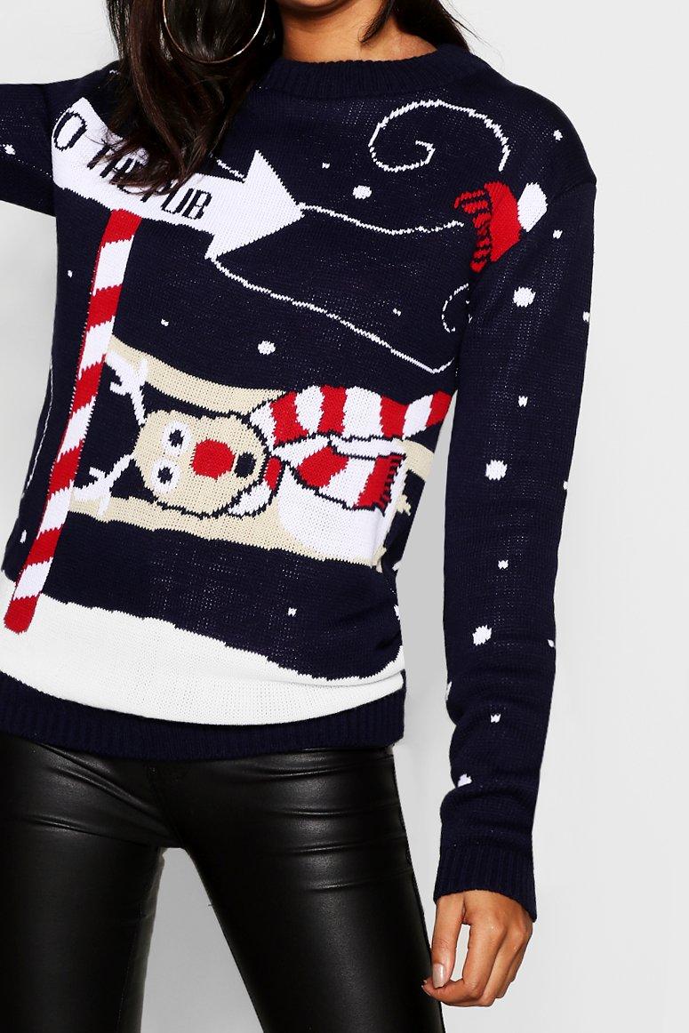 Women s Tall Reindeer Christmas Jumper Boohoo UK