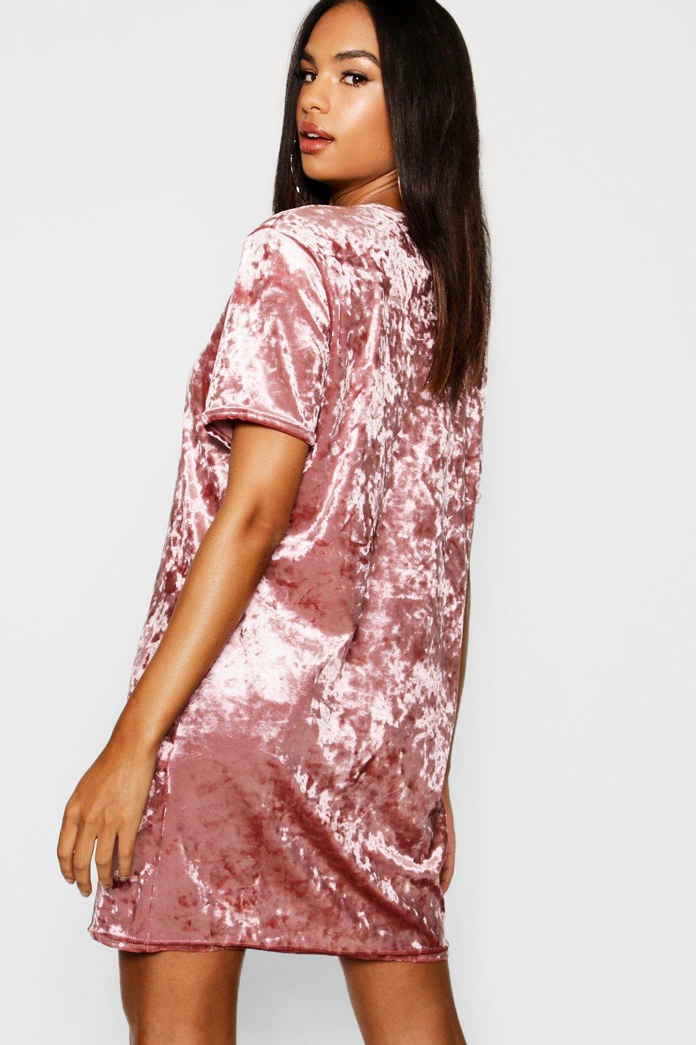 Crushed velvet t outlet shirt dress