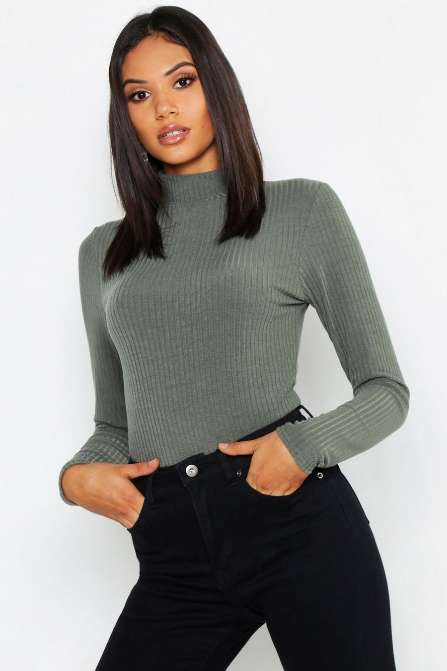 Tall Turtle Neck Rib Knit Sweater image number 1