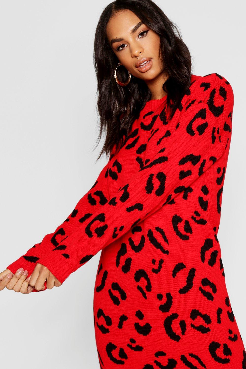 Boohoo leopard print clearance jumper