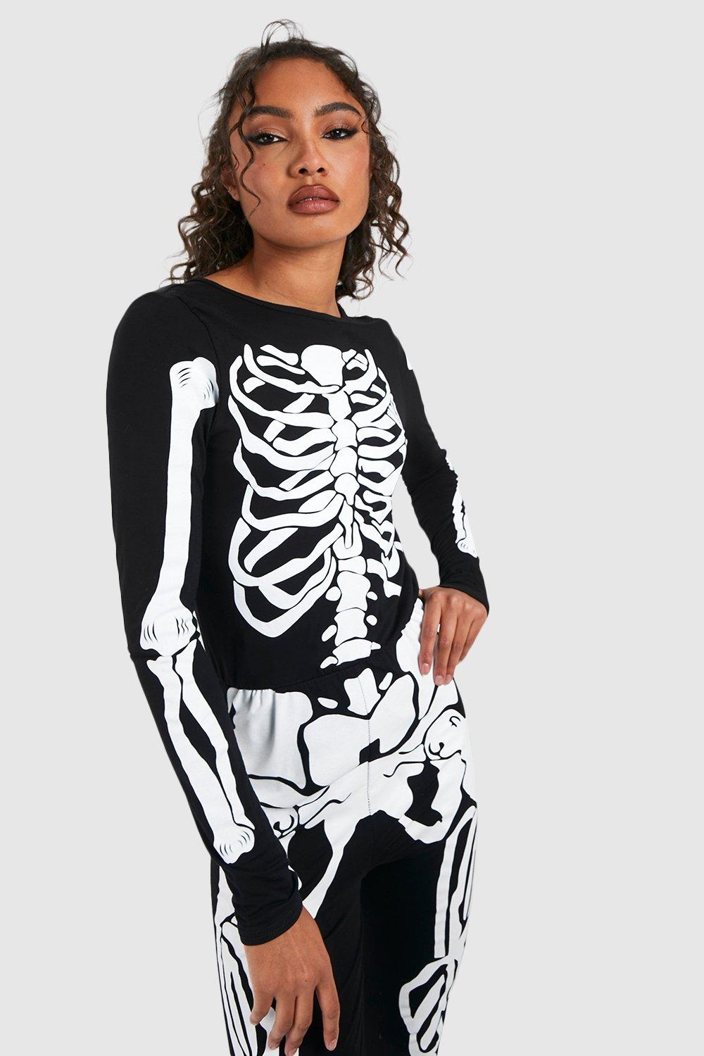 Tuta intera Tall di Halloween con scheletro