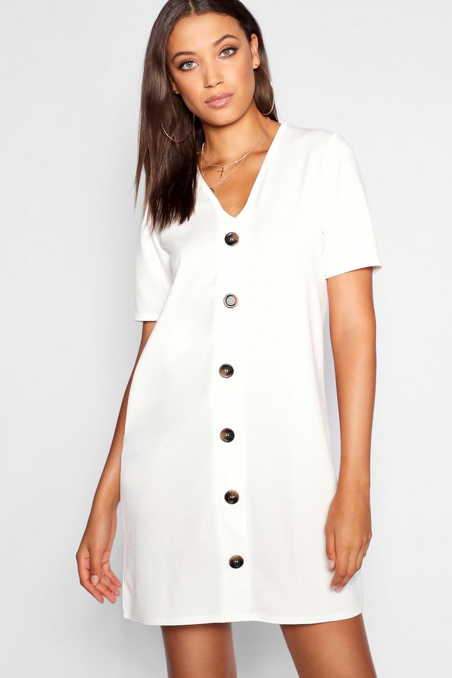 Tall Button Front T-shirt Dress image number 1