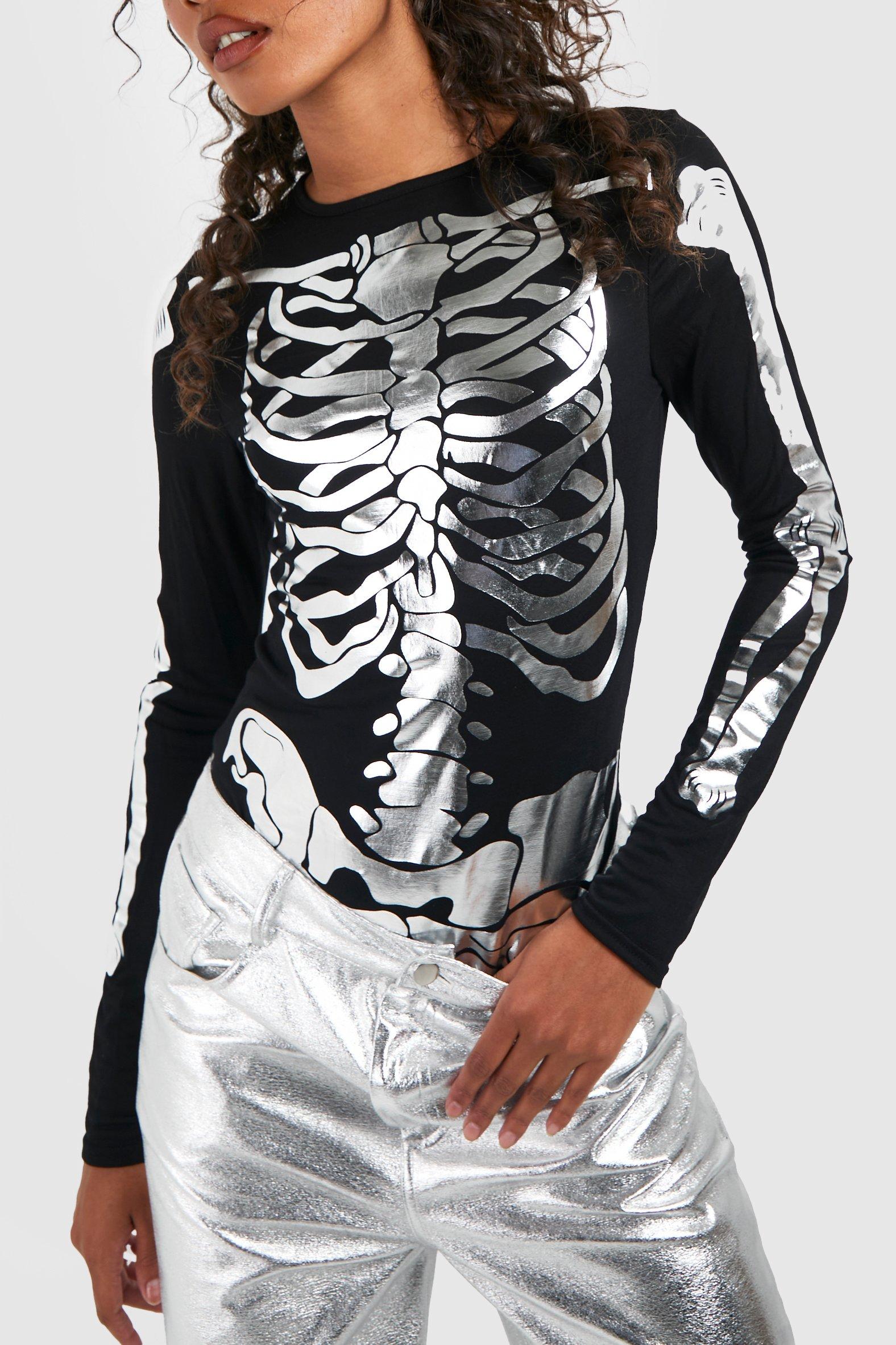 Body Tall di Halloween metallizzato con scheletro