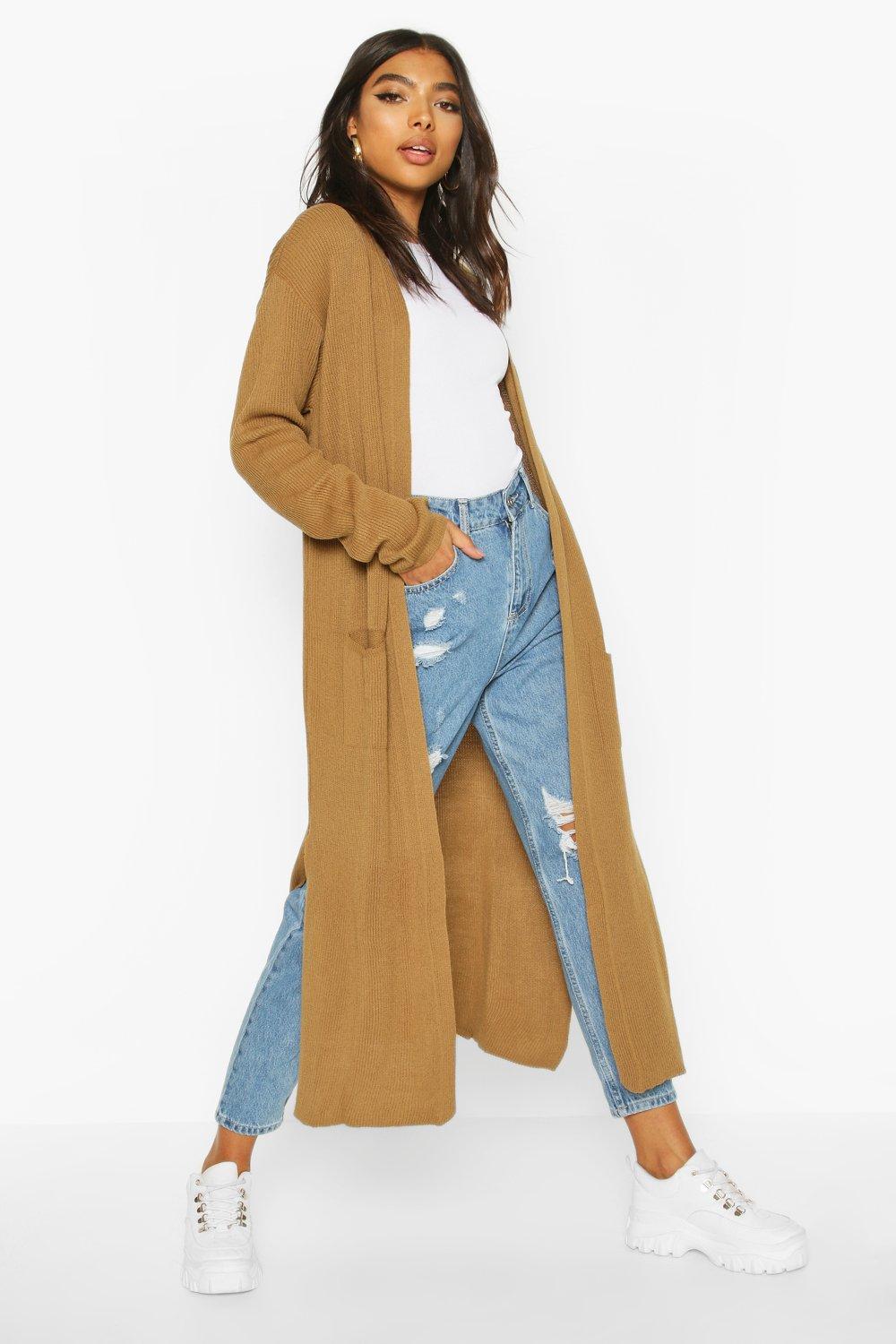 camel maxi cardigan