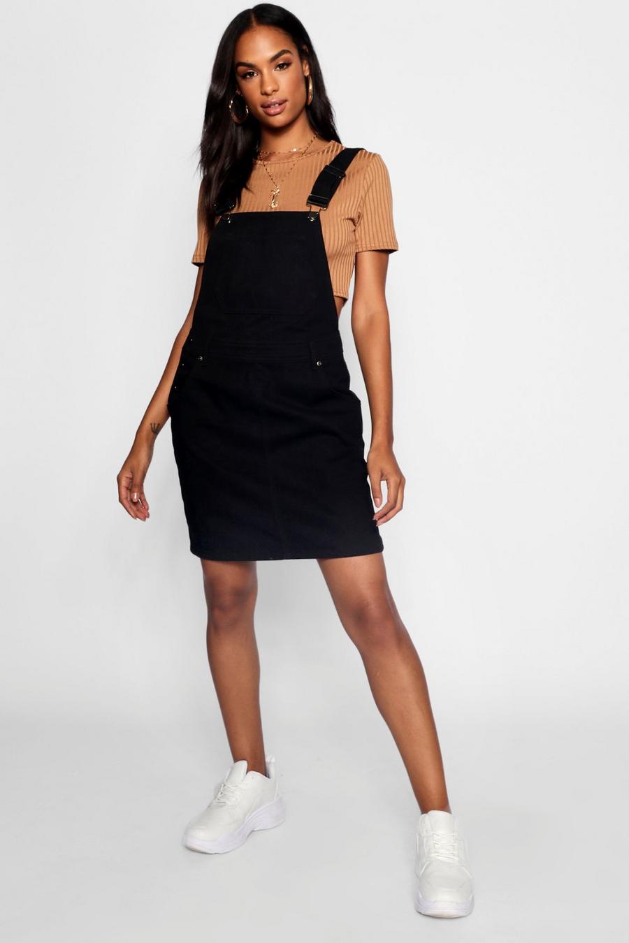 Black Tall Pocket Front Pinafore Dress image number 1