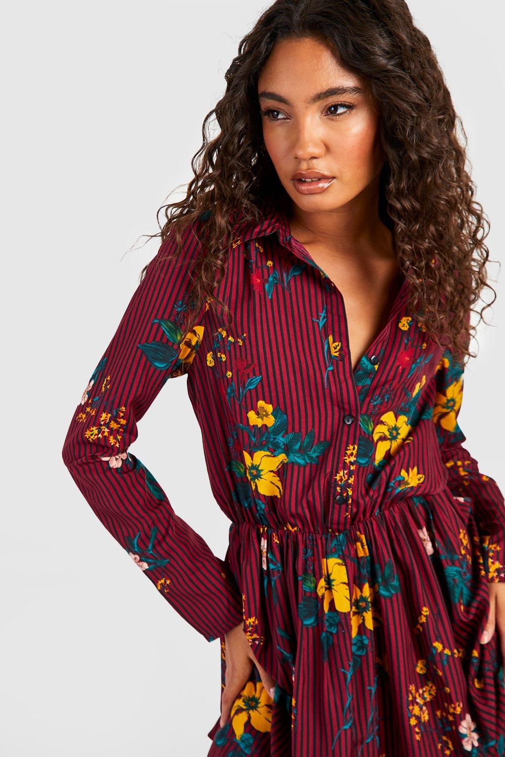 Floral Shirt Dress. - The Stripe